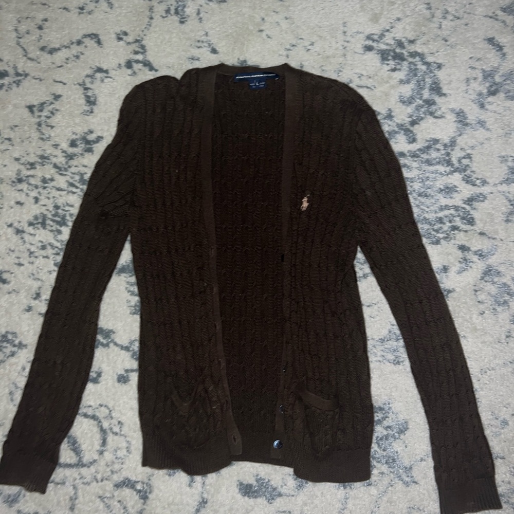Ralph Lauren Brown Cable Knit Sweater